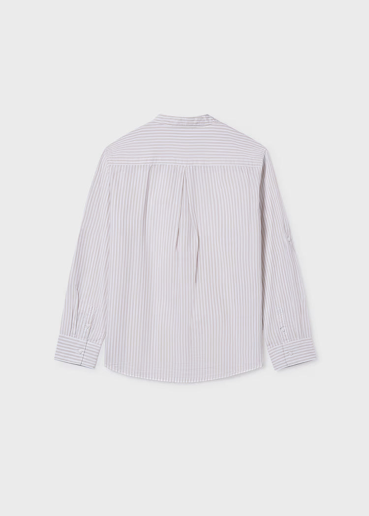 MAYORAL MANDARIN COLLAR LS SHIRT - STONE
