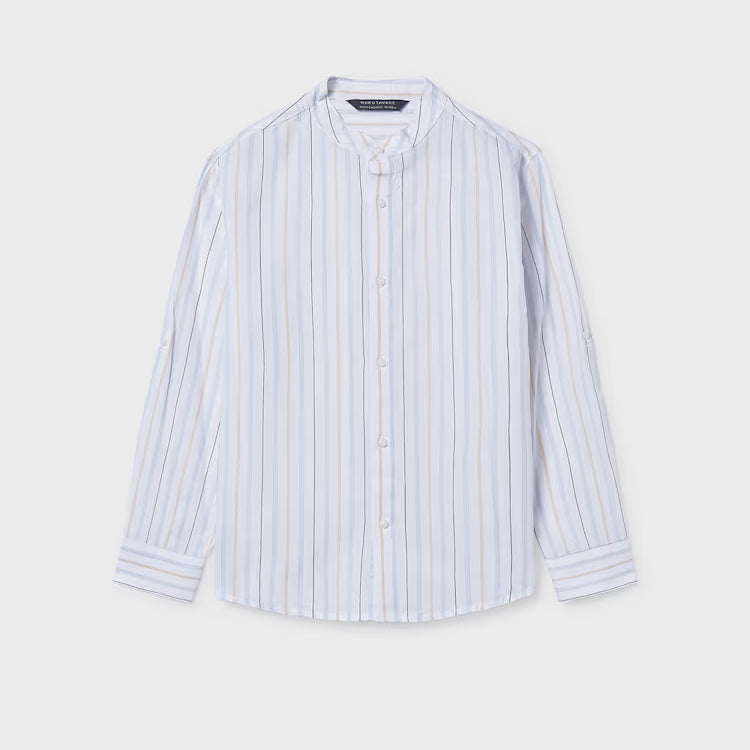 MAYORAL MANDARIN COLLAR LS SHIRT - LIGHTBLUE