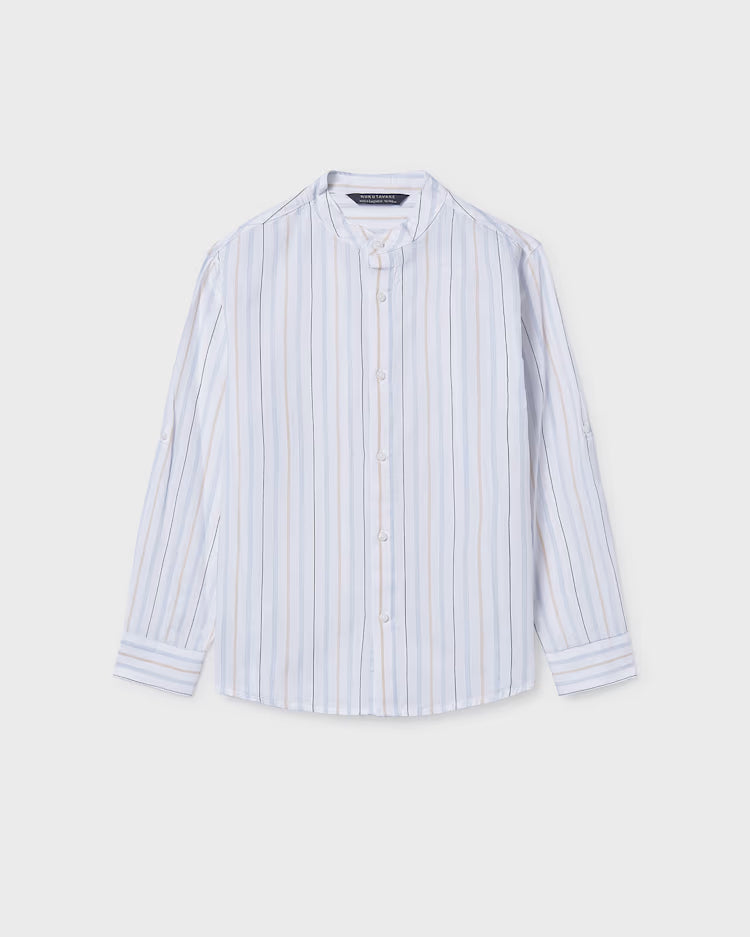 MAYORAL MANDARIN COLLAR LS SHIRT - LIGHTBLUE