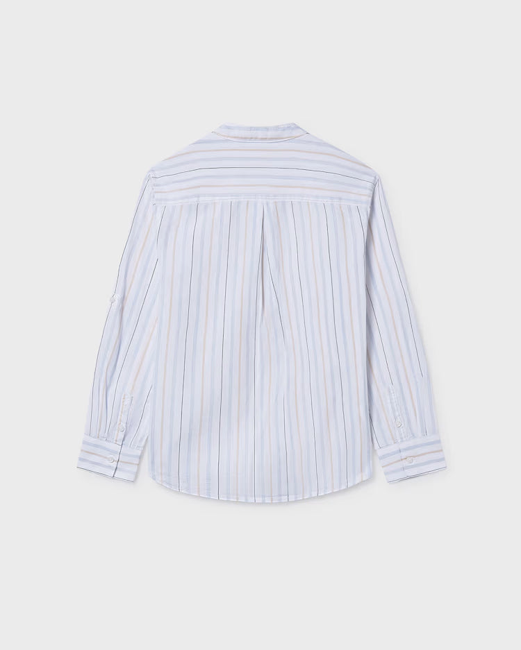 MAYORAL MANDARIN COLLAR LS SHIRT - LIGHTBLUE