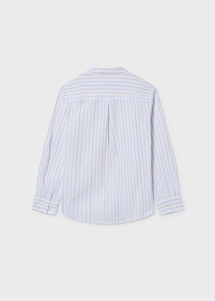 MAYORAL MANDARIN COLLAR LS SHIRT - LIGHTBLUE