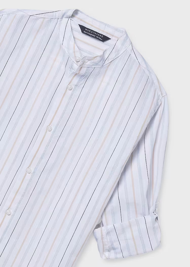MAYORAL MANDARIN COLLAR LS SHIRT - LIGHTBLUE