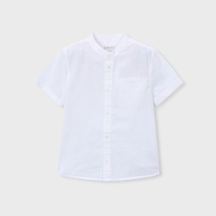 MAYORAL SS LINEN BUTTON SHIRT - WHITE