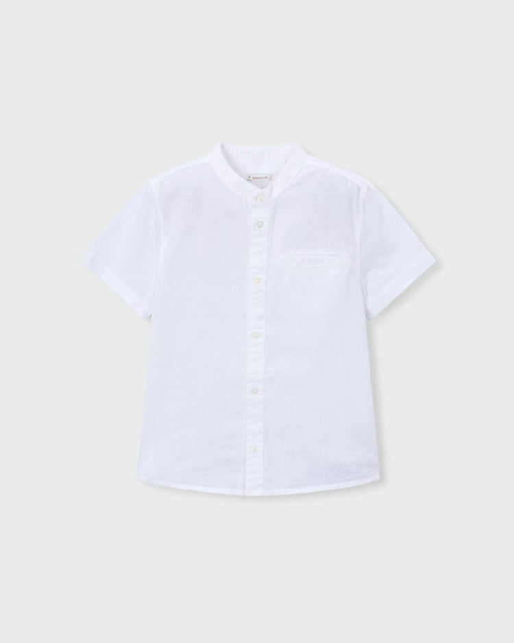 MAYORAL SS LINEN BUTTON SHIRT - WHITE