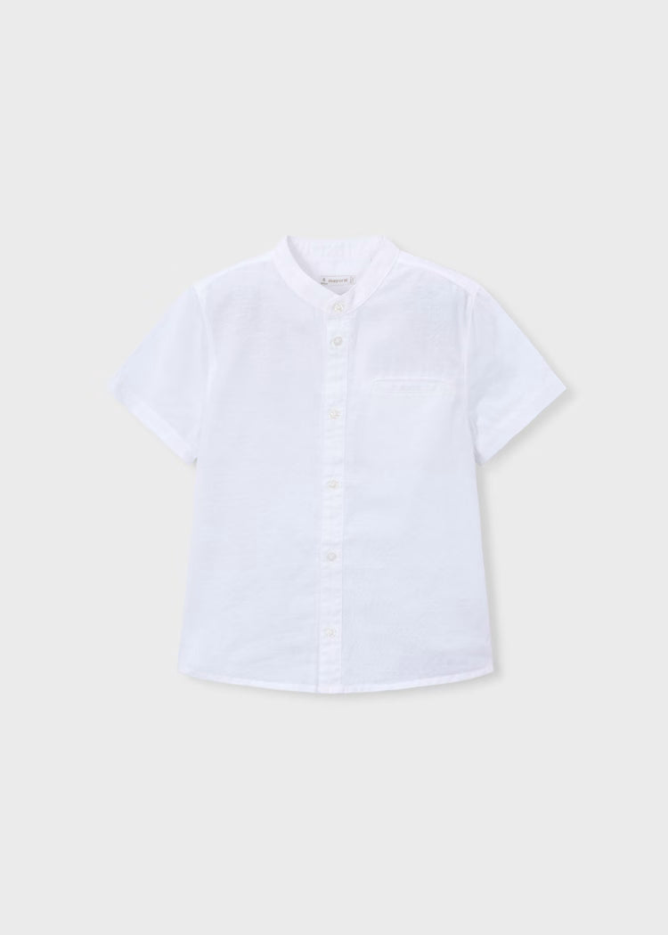 MAYORAL SS LINEN BUTTON SHIRT - WHITE