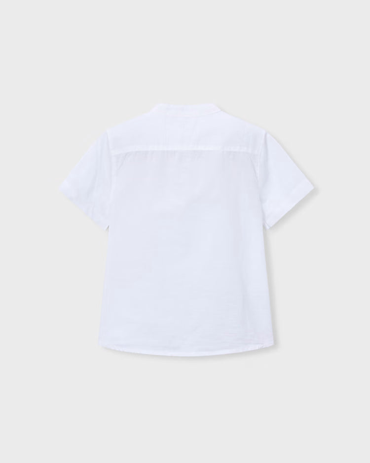 MAYORAL SS LINEN BUTTON SHIRT - WHITE