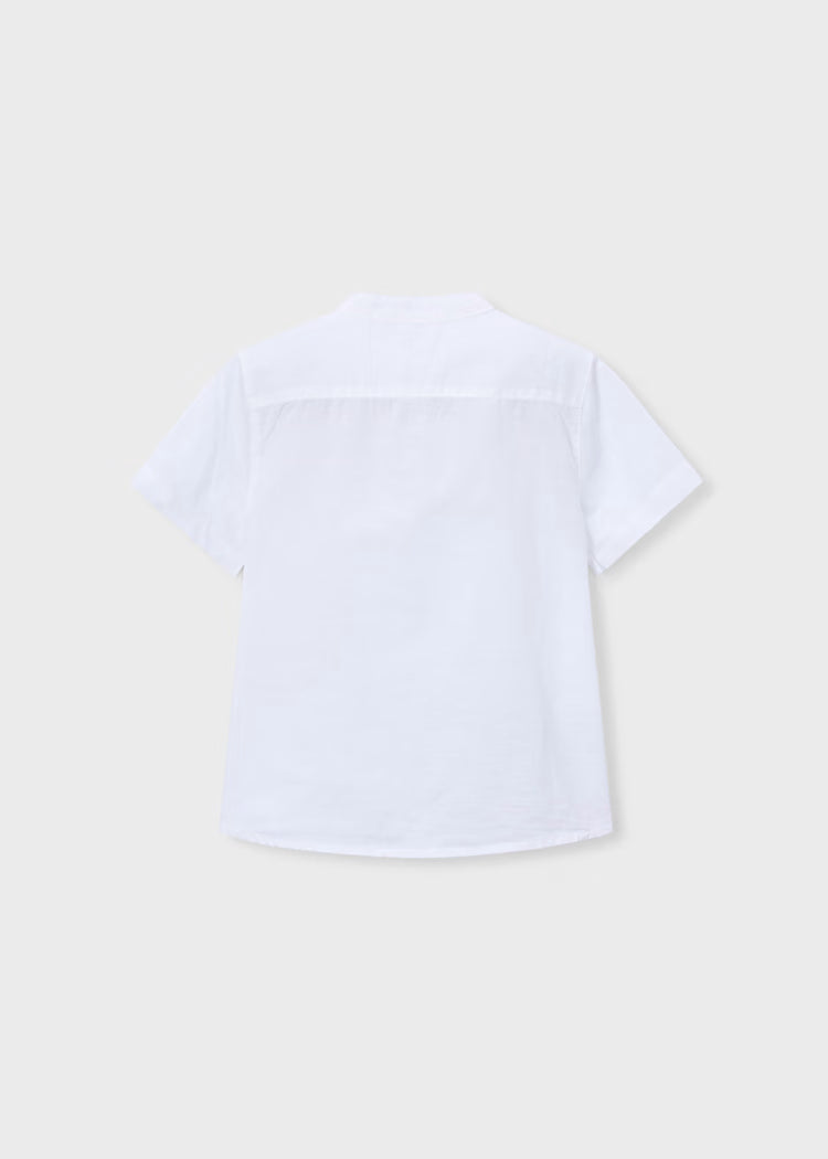 MAYORAL SS LINEN BUTTON SHIRT - WHITE