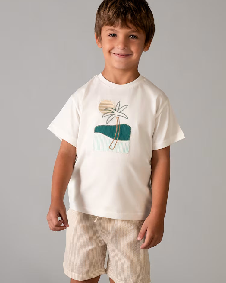 MAYORAL 2PC SHORTS + TEE SET - MOCHA