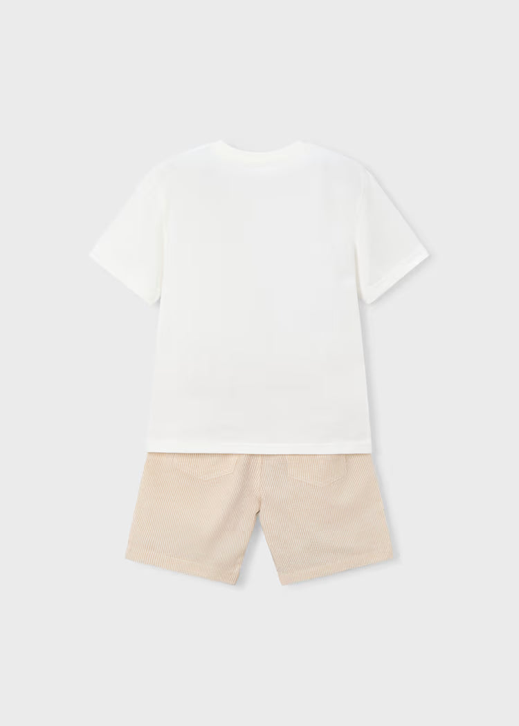 MAYORAL 2PC SHORTS + TEE SET - MOCHA