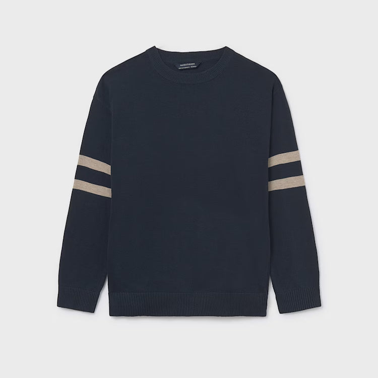 MAYORAL STRIPED KNIT SWEATER - NAVY