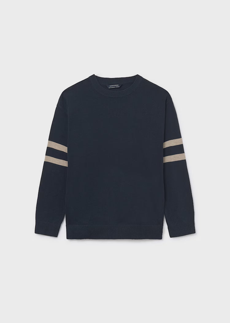 MAYORAL STRIPED KNIT SWEATER - NAVY