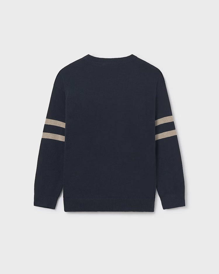 MAYORAL STRIPED KNIT SWEATER - NAVY