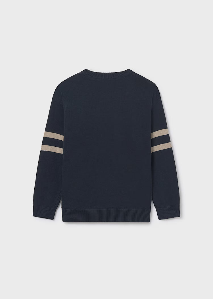 MAYORAL STRIPED KNIT SWEATER - NAVY