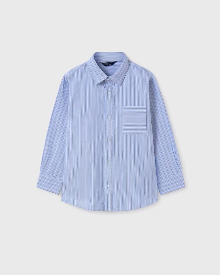 MAYORAL STRIPED DRESS SHIRT - SKY BLUE