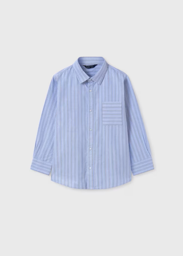 MAYORAL STRIPED DRESS SHIRT - SKY BLUE