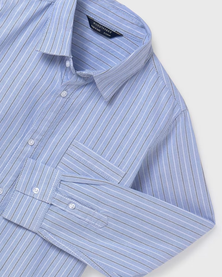 MAYORAL STRIPED DRESS SHIRT - SKY BLUE