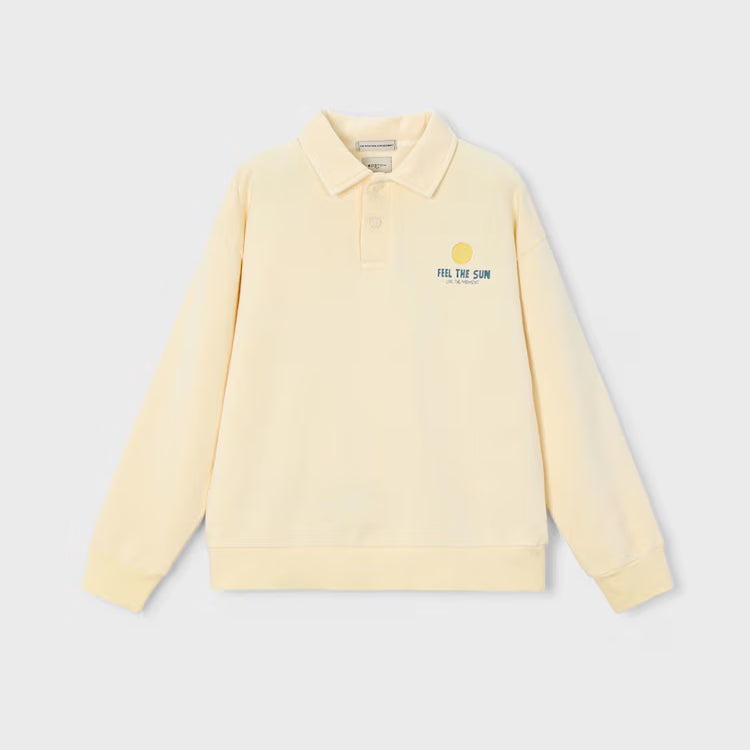BOSTON KIDS POLO SWEATSHIRT - BUTTER