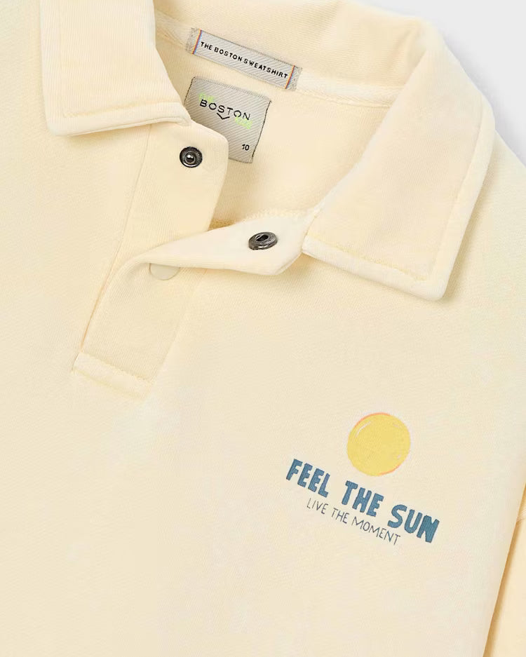 BOSTON KIDS POLO SWEATSHIRT - BUTTER