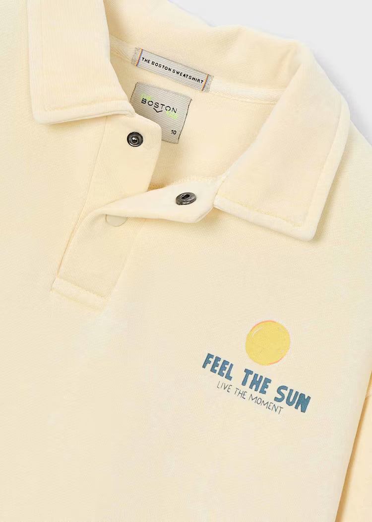 BOSTON KIDS POLO SWEATSHIRT - BUTTER