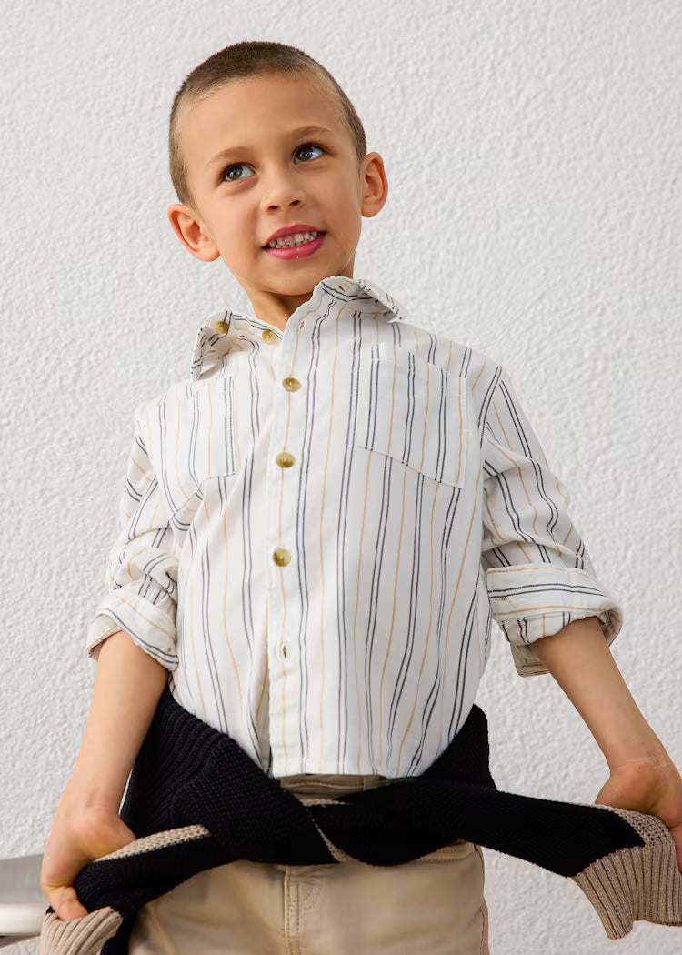 MAYORAL LS PRINTED DRESS SHIRT - INK