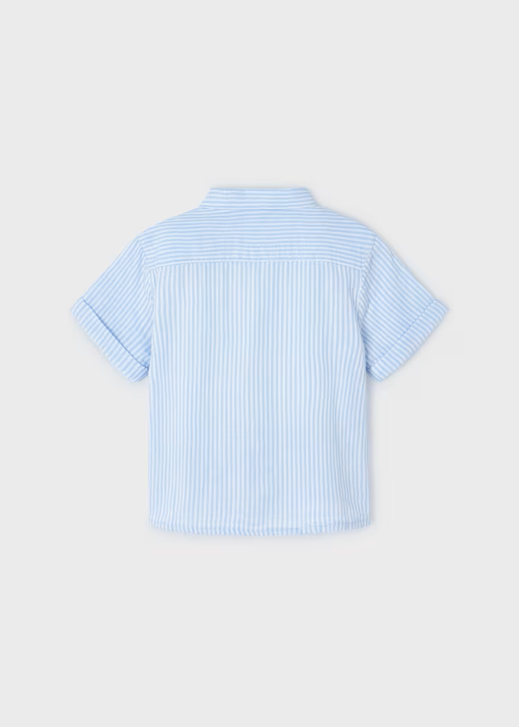 MAYORAL STRIPED BUTTON DOWN SHIRT - POWDER BLUE