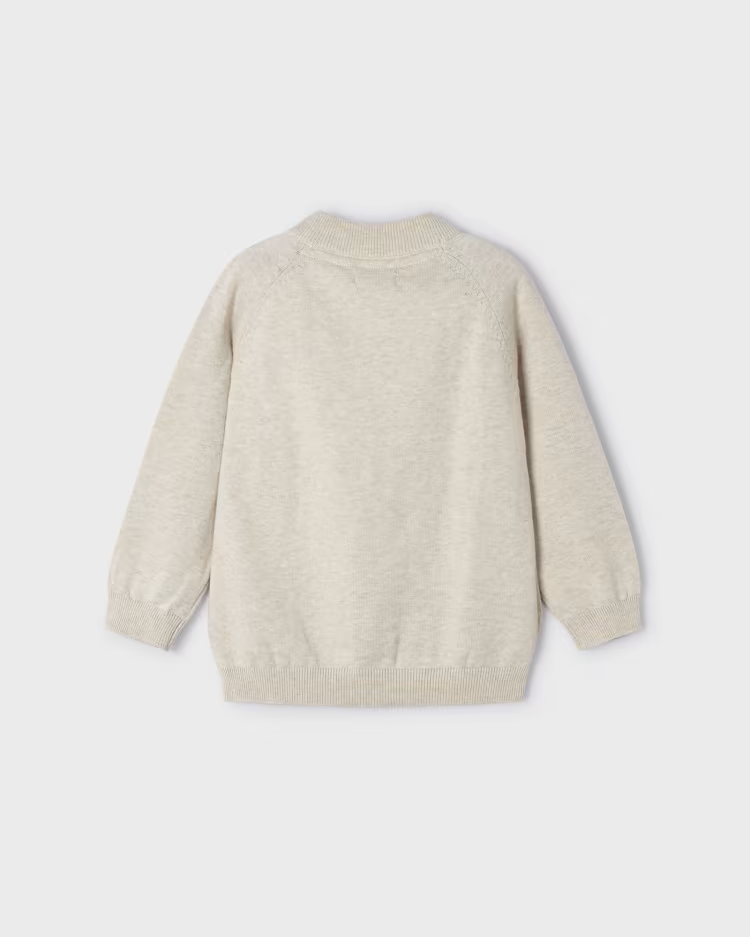 MAYORAL ZIP UP SWEATER - NATURAL