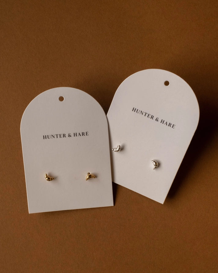 JULIETTE CROISSANT STUDS - YELLOW GOLD