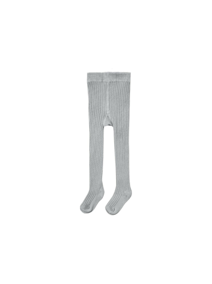 QUINCY MAE RIBBED TIGHTS - DUSTY BLUE