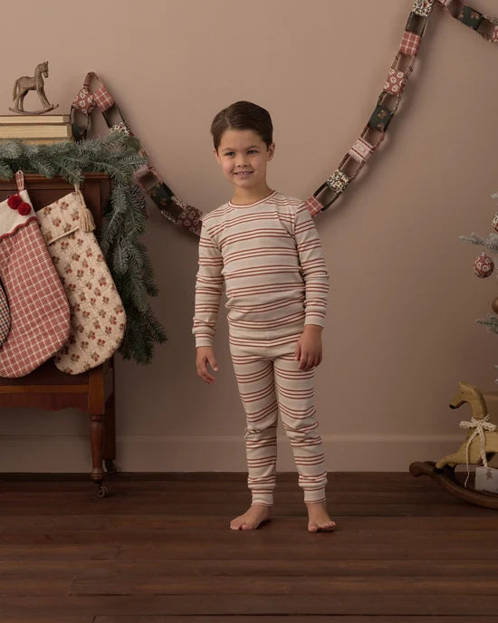 RYLEE + CRU LONG SLEEVE PJ SET - HOLIDAY STRIPE