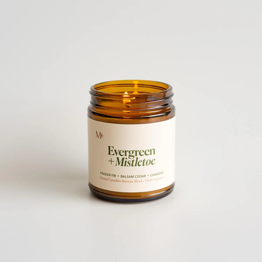 MISIYO EVERGREEN + MISTLETOE CANADIAN BEESWAX CANDLE