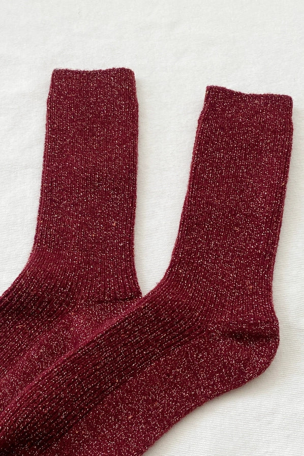 LE BON SHOPPE WINTER SPARKLE SOCKS - WINE