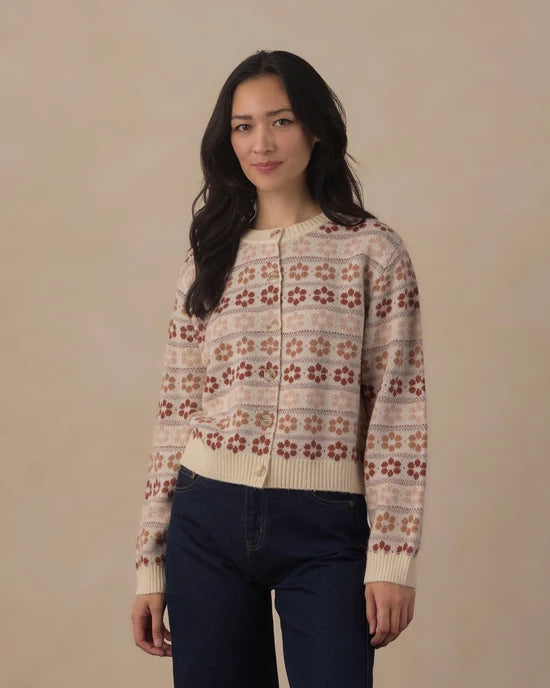 RYLEE + CRU CHEYENNE CARDIGAN - FLOWER FAIR ISLE