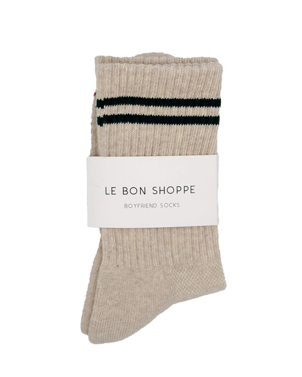 LE BON SHOPPE BOYFRIEND SOCKS - OATMEAL