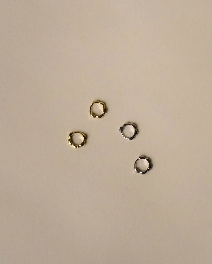 ELLA SCALLOPED HUGGIES - YELLOW GOLD
