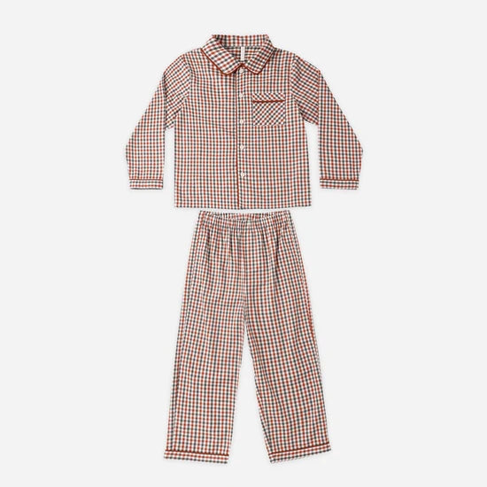 RYLEE + CRU LONG SLEEVE PAJAMAS - HOLIDAY GINGHAM