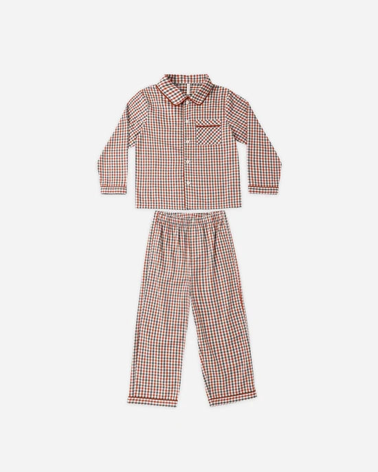 RYLEE + CRU LONG SLEEVE PAJAMAS - HOLIDAY GINGHAM