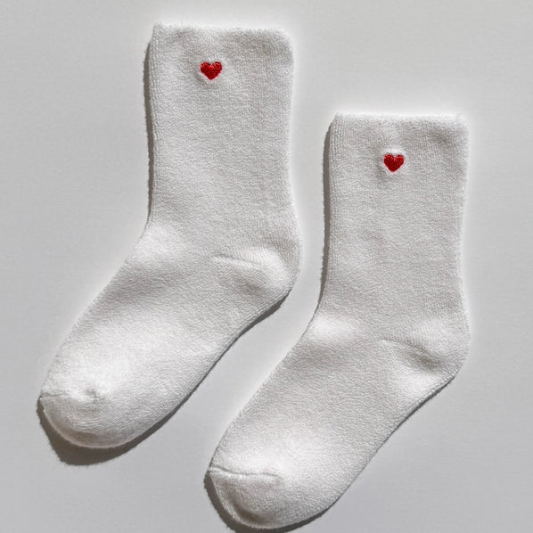 LE BON SHOPPE EMBROIDERED CLOUD SOCKS - WHITE
