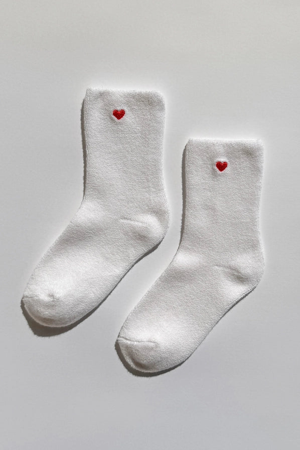 LE BON SHOPPE EMBROIDERED CLOUD SOCKS - WHITE
