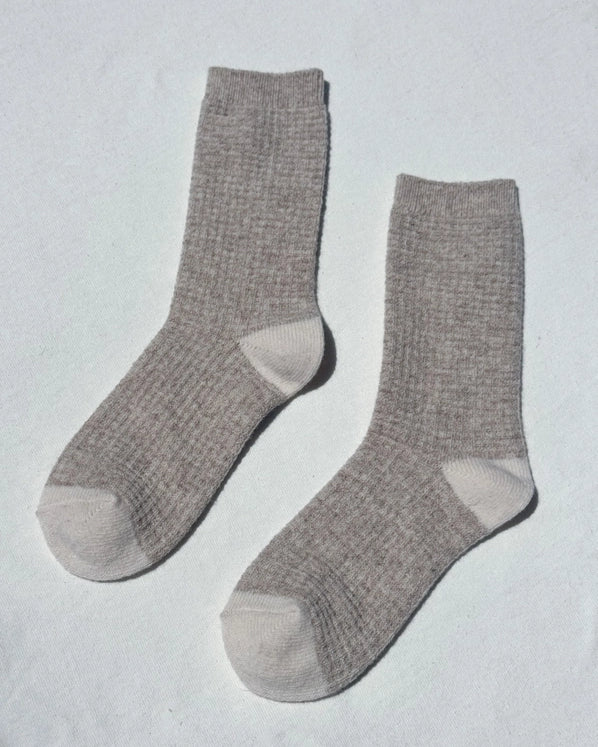 LE BON SHOPPE WOOL WAFFLED SOCKS - OATMEAL