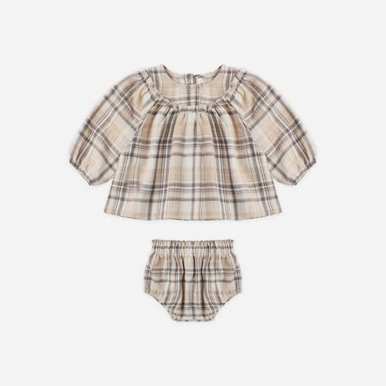 QUINCY MAE MIA TOP + BLOOMER SET - FALL PLAID