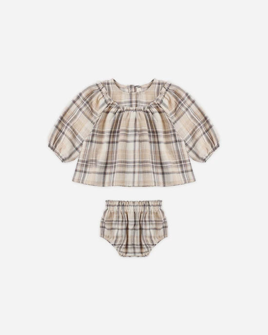 QUINCY MAE MIA TOP + BLOOMER SET - FALL PLAID