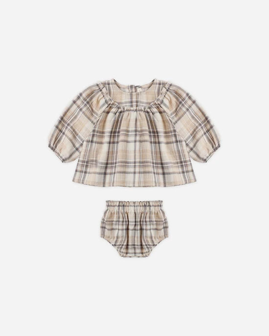 QUINCY MAE MIA TOP + BLOOMER SET - FALL PLAID