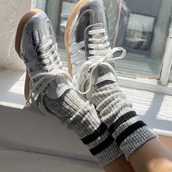 LE BON SHOPPE COTTAGE VARSITY SOCKS -  HT GREY