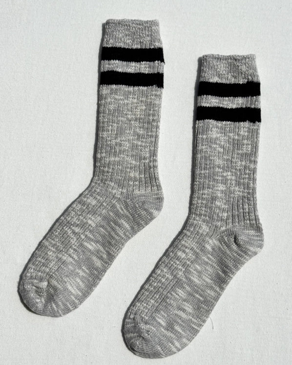 LE BON SHOPPE COTTAGE VARSITY SOCKS -  HT GREY