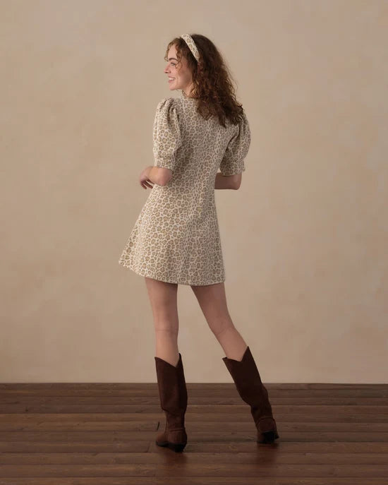 RYLEE + CRU LEVI MINI DRESS - LIGHT LEOPARD