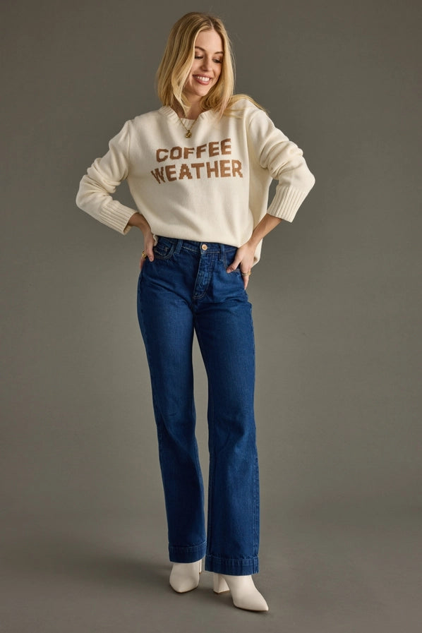 COFFEE WEATHER KNIT SWEATER - IVORY