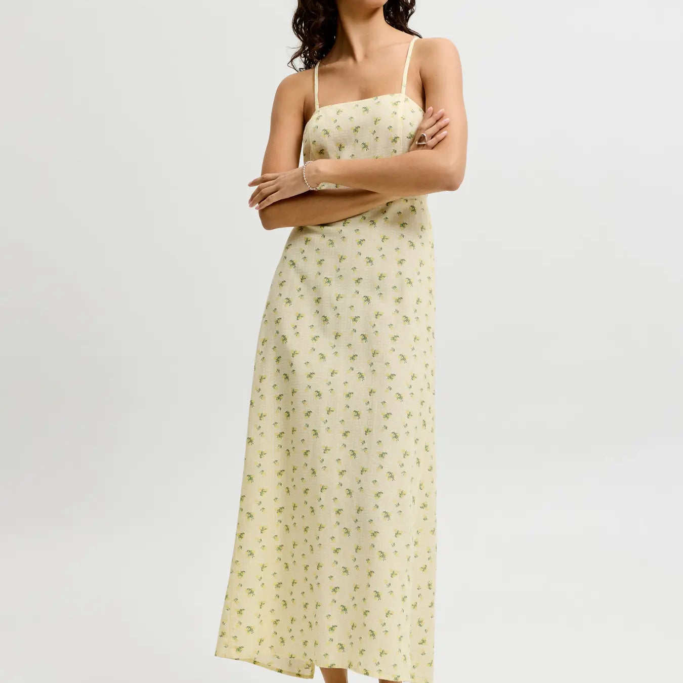 JJXX ANIKA OPEN BACK MIDI DRESS - SUNLIGHT