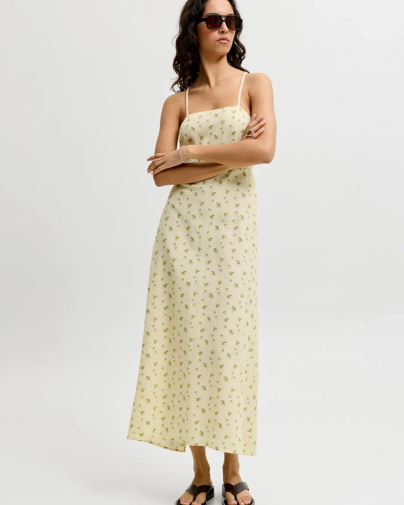 JJXX ANIKA OPEN BACK MIDI DRESS - SUNLIGHT