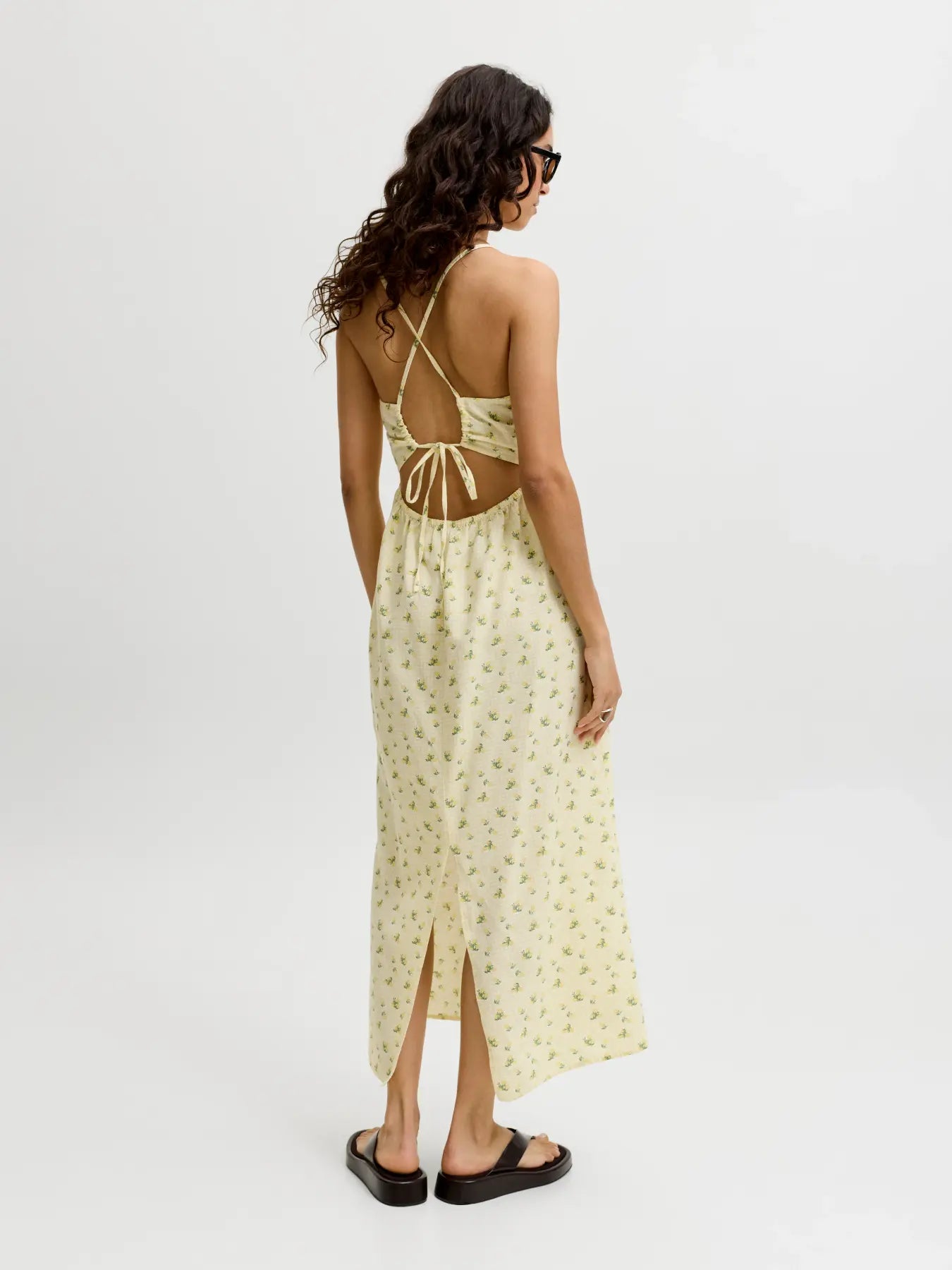 JJXX ANIKA OPEN BACK MIDI DRESS - SUNLIGHT