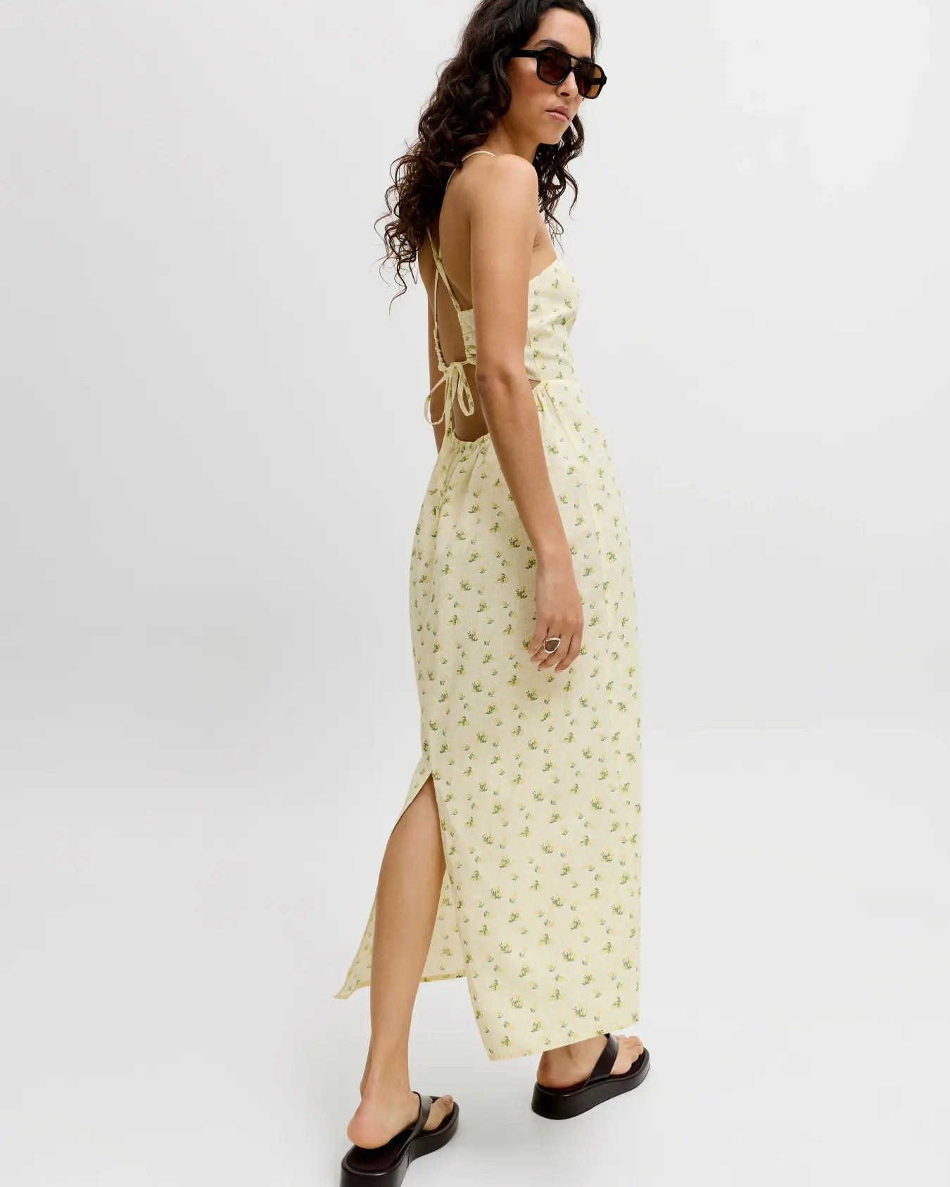 JJXX ANIKA OPEN BACK MIDI DRESS - SUNLIGHT